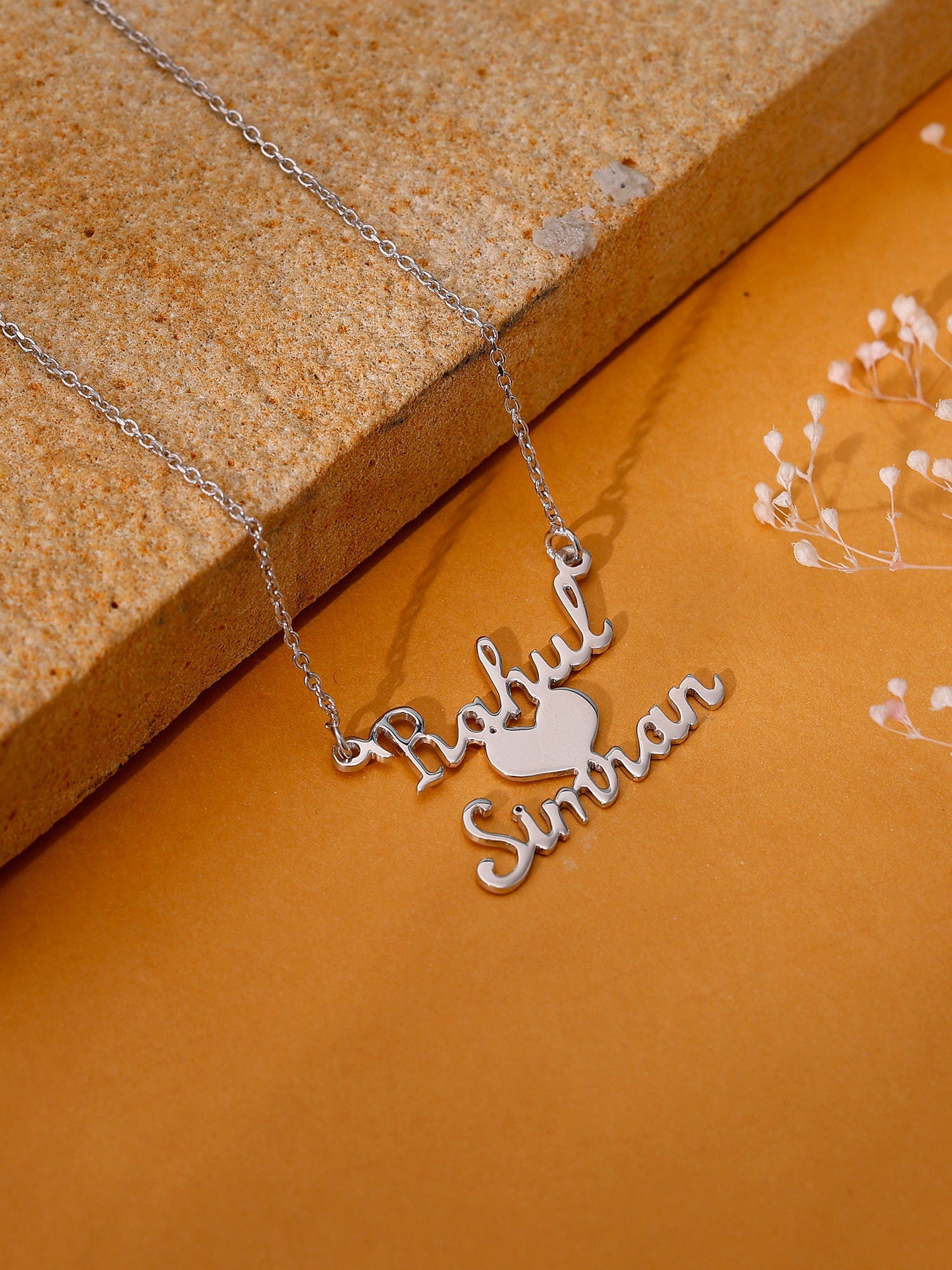 Silver Personalised We Two Pendant