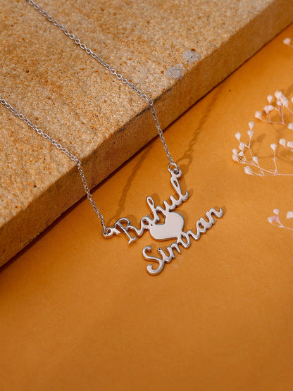 Silver Personalised We Two Pendant