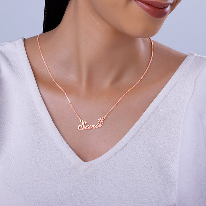 With Name VANESSA Rose Gold Name Necklace Personalized Jewellery