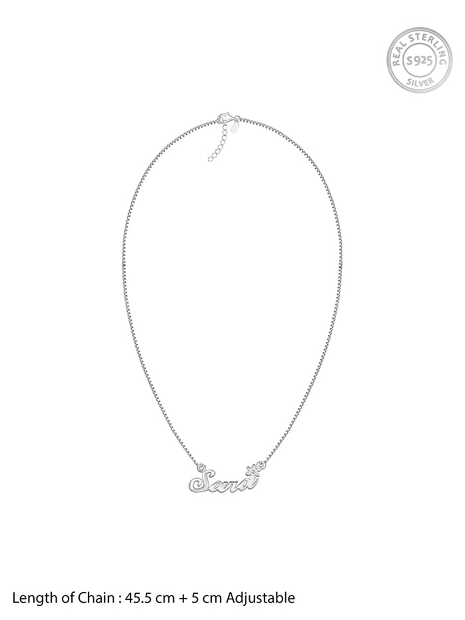 Silver Personalised Self Love Pendant