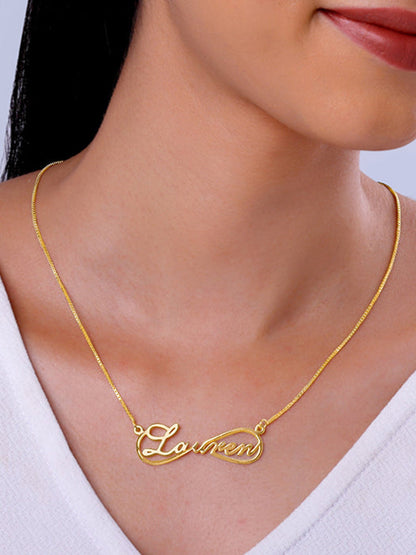 Golden Personalised Infinite Promises Pendant