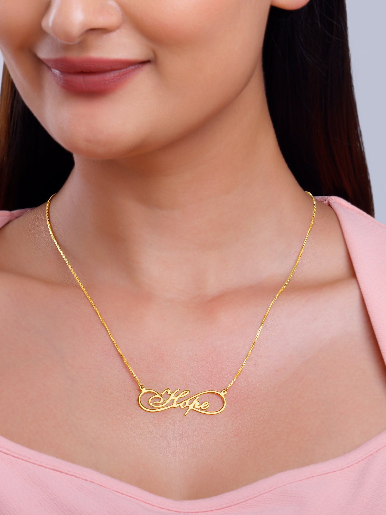 Golden Personalised Infinite Promises Pendant