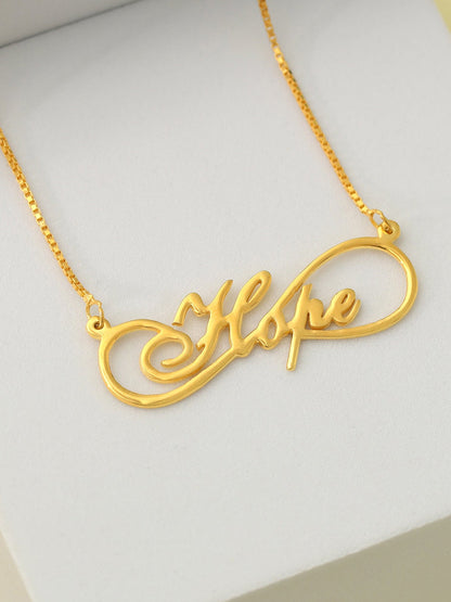 Golden Personalised Infinite Promises Pendant