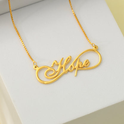 Golden Personalised Infinite Promises Pendant