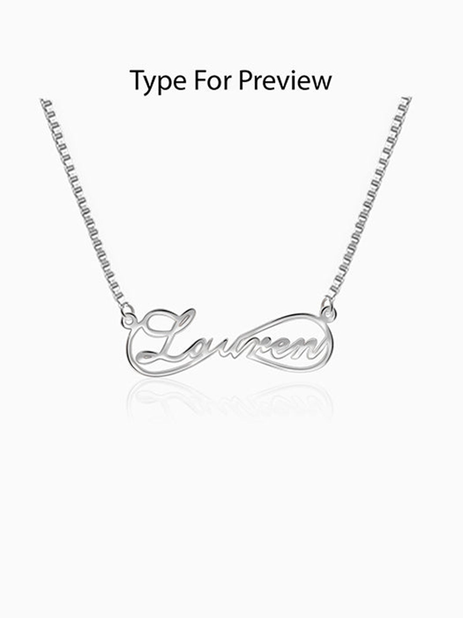 Silver Personalised Infinite Promises Pendant
