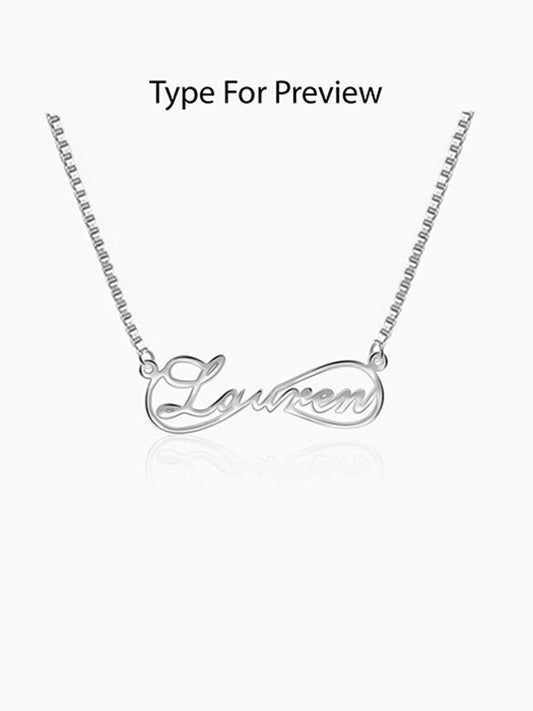 Silver Personalised Infinite Promises Pendant