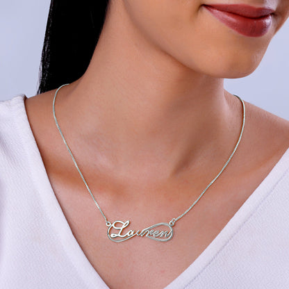 Silver Personalised Infinite Promises Pendant