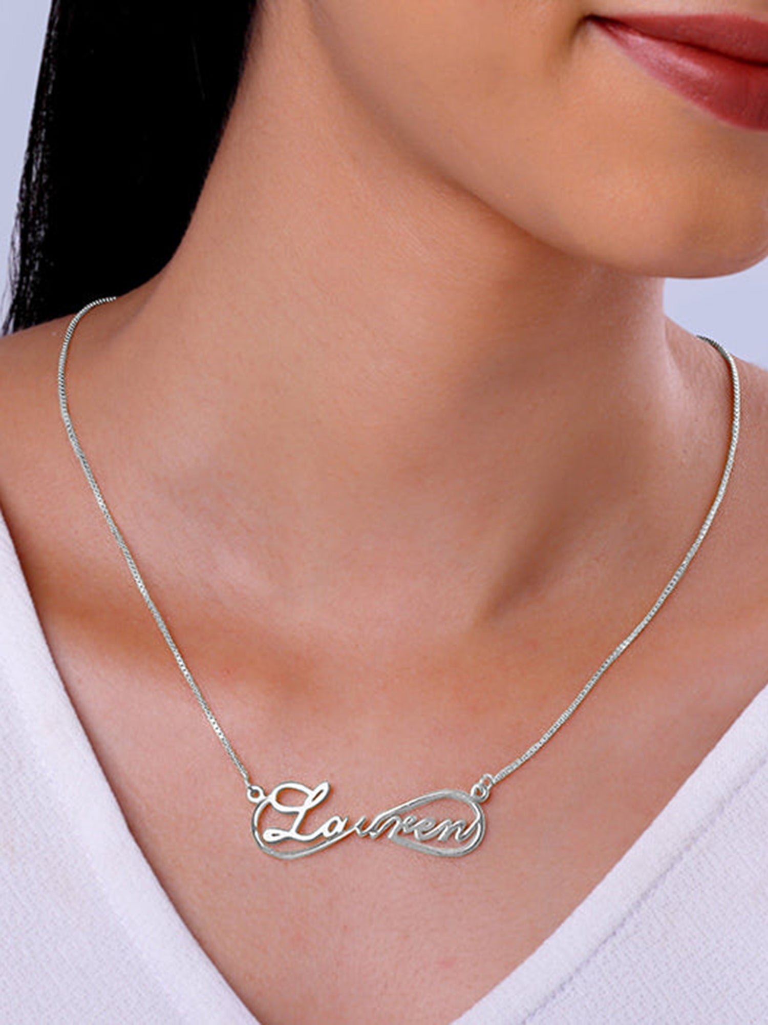 Silver Personalised Infinite Promises Pendant
