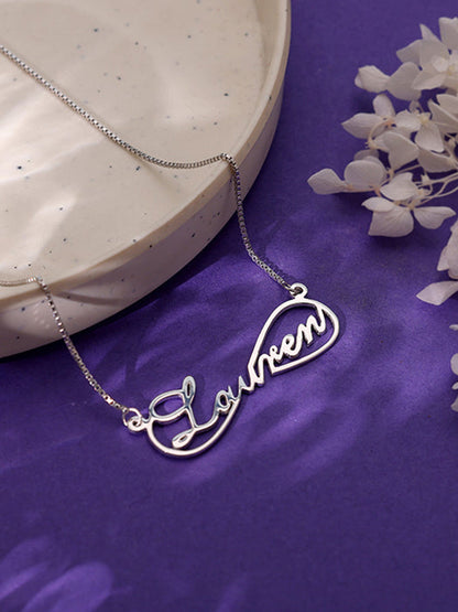 Silver Personalised Infinite Promises Pendant