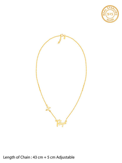 Golden Personalised Pretty Butterfly Necklace