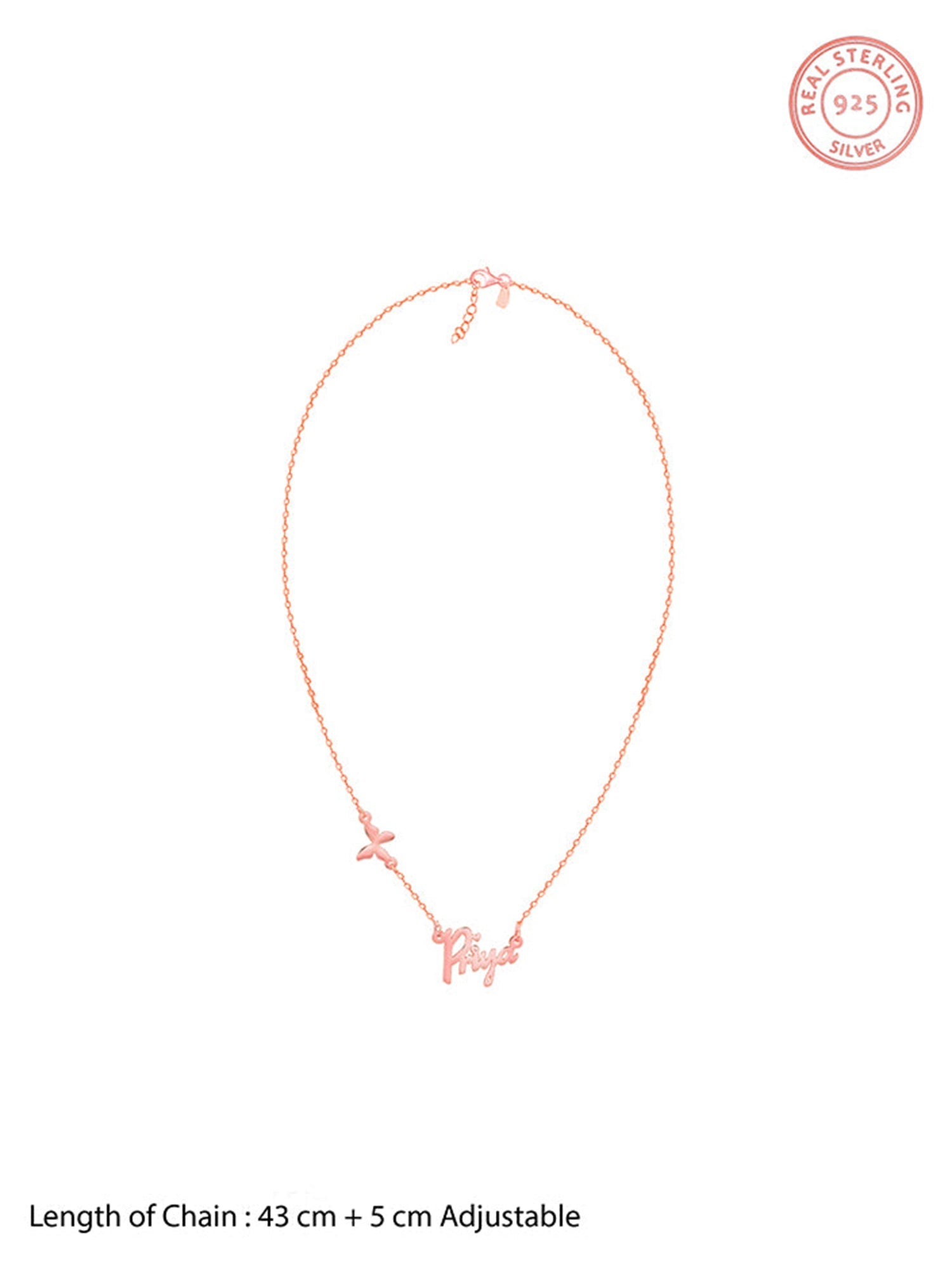 Rose Gold Personalised Pretty Butterfly Necklace