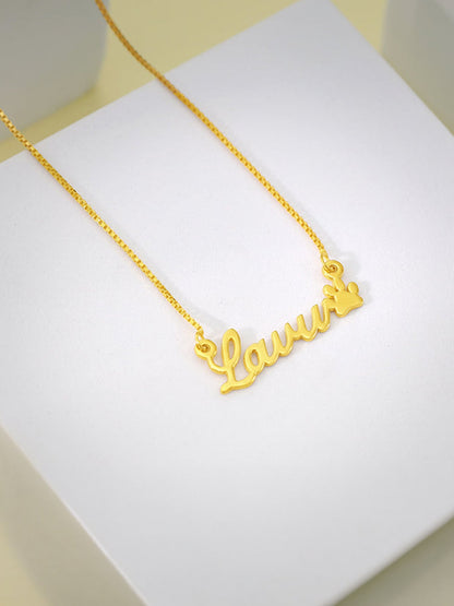 Golden Personalised Dog Lover Necklace