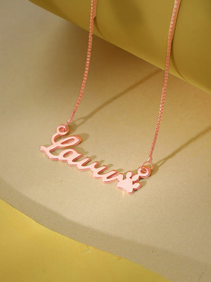 Rose Gold Personalised Dog Lover Necklace