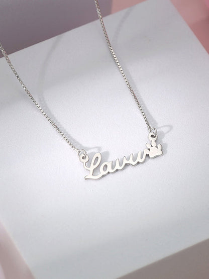 Silver Personalised Dog Lover Necklace