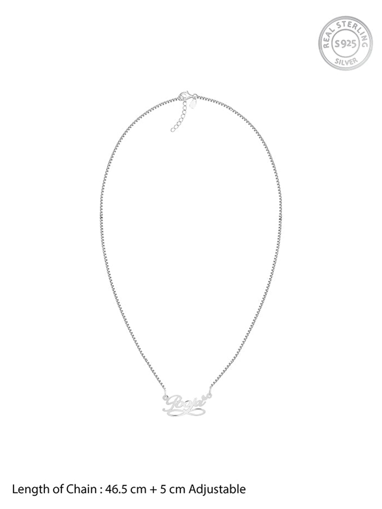 Silver Personalised Infinite Moments Necklace