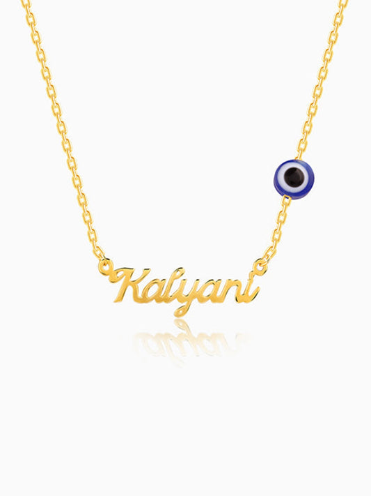 Golden Evil Eye Personalised Name Necklace