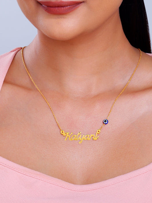 Golden Evil Eye Personalised Name Necklace