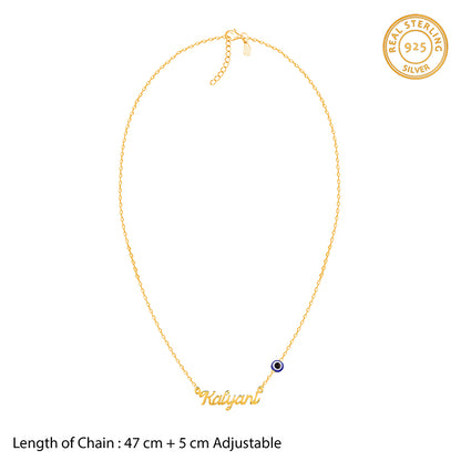 Golden Evil Eye Personalised Name Necklace