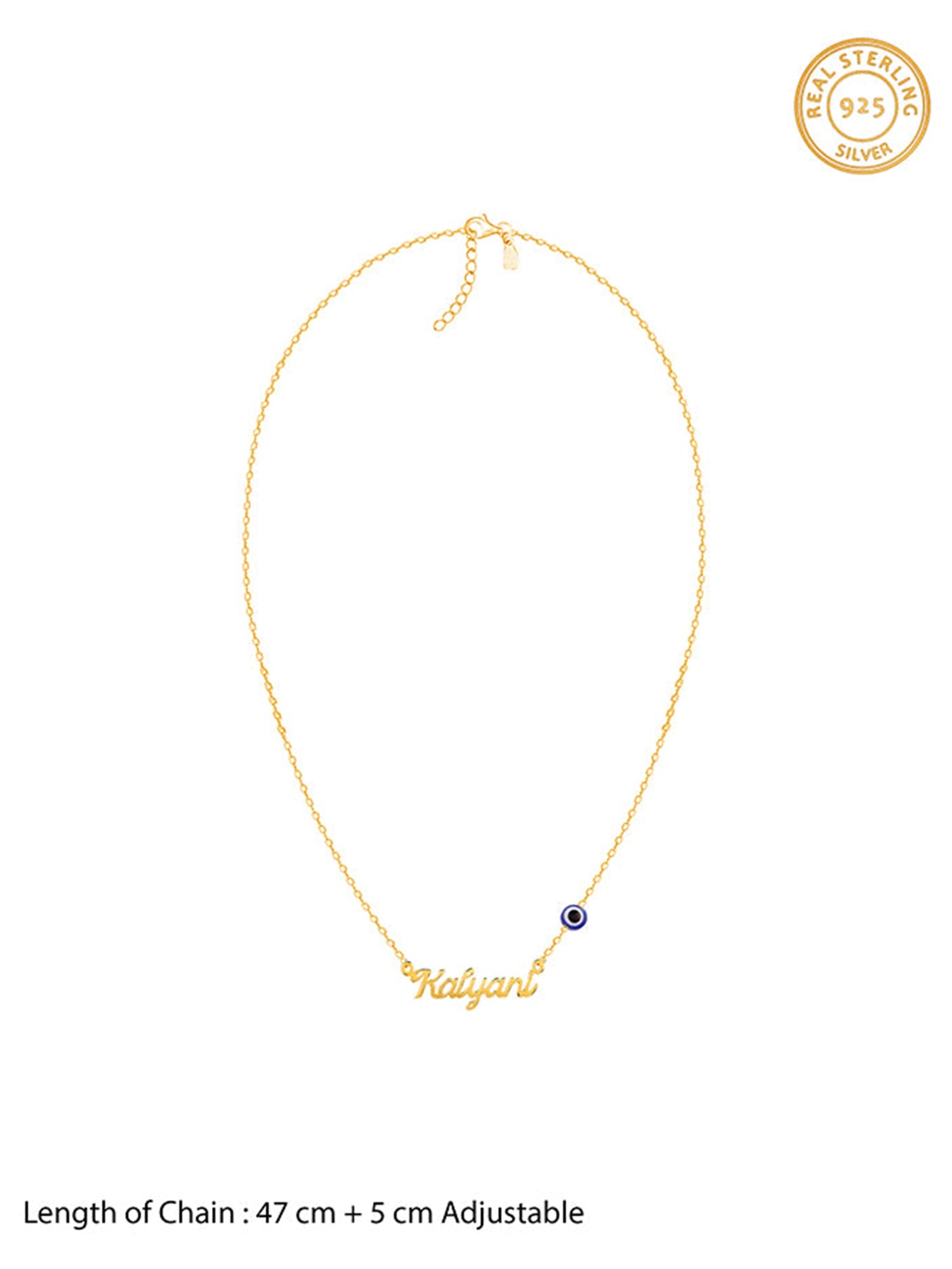 Golden Evil Eye Personalised Name Necklace