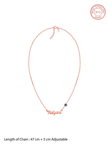 Rose Gold Evil Eye Personalised Name Necklace
