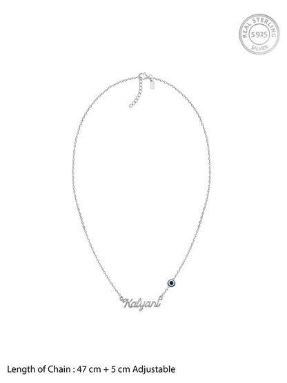 Silver Evil Eye Personalised Name Necklace