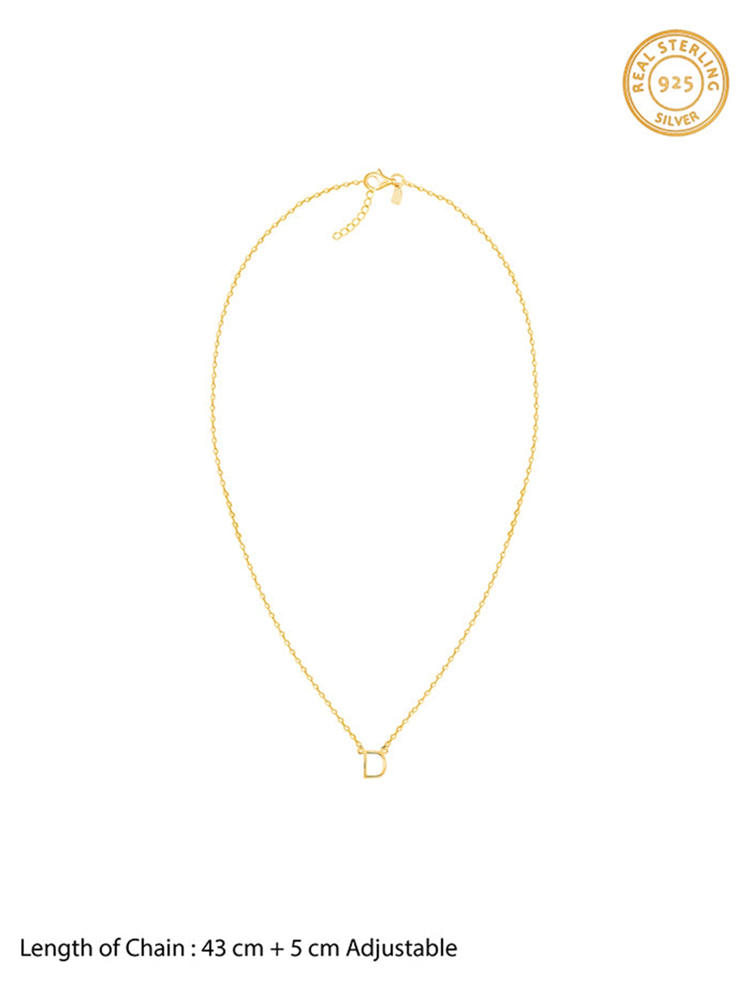 Golden Personalised Initial Necklace