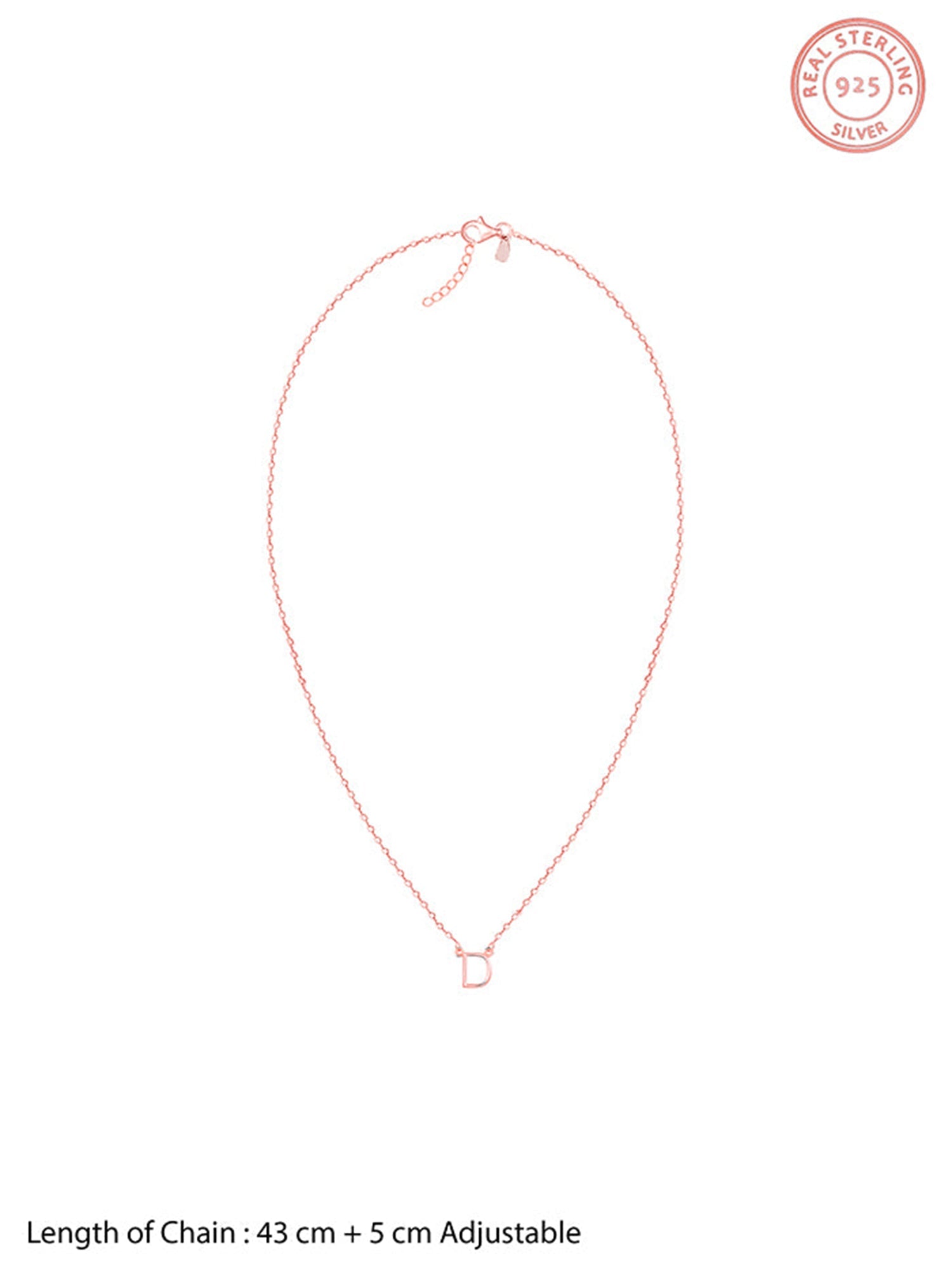 Rose Gold Personalised Initial Necklace