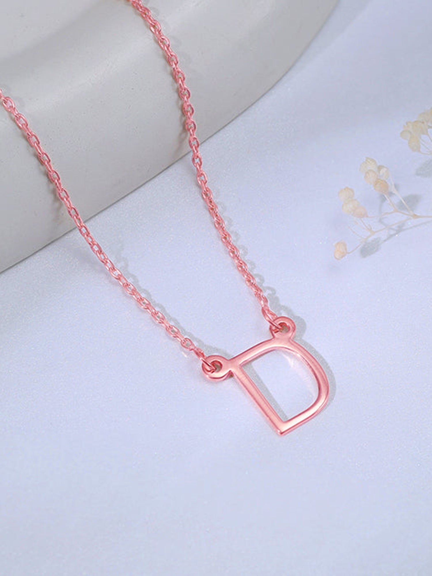 Rose Gold Personalised Initial Necklace