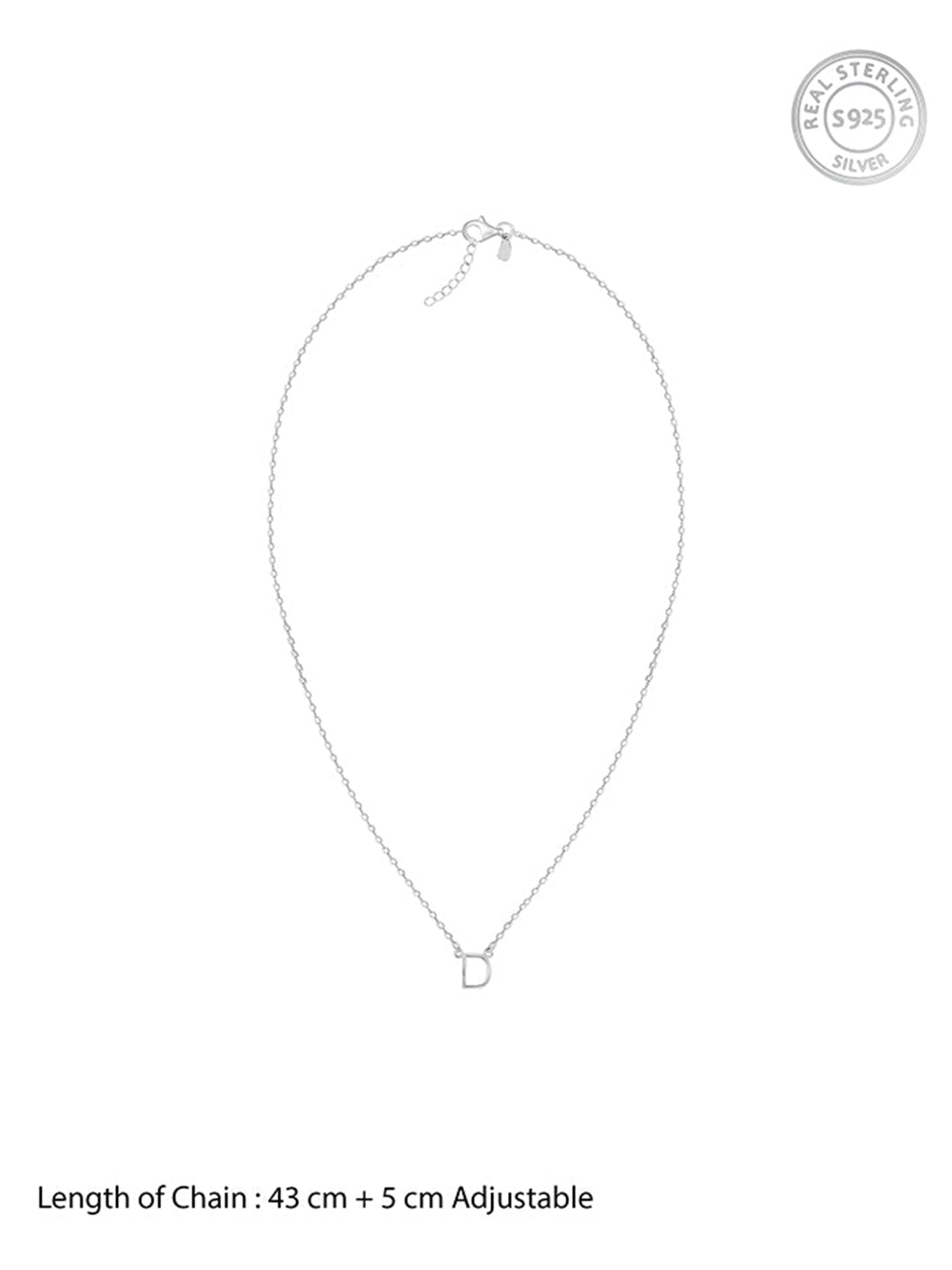 Silver Personalised Initial Necklace