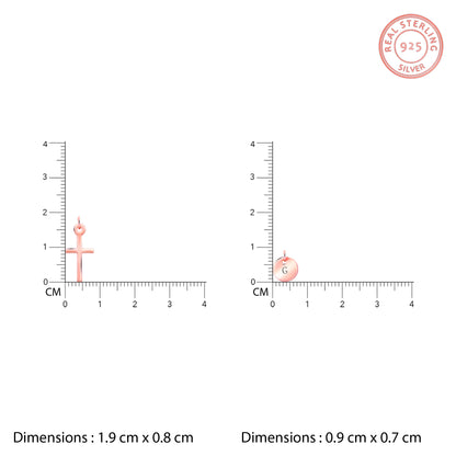 Rose Gold Personalised Halo Cross Pendant With Link Chain