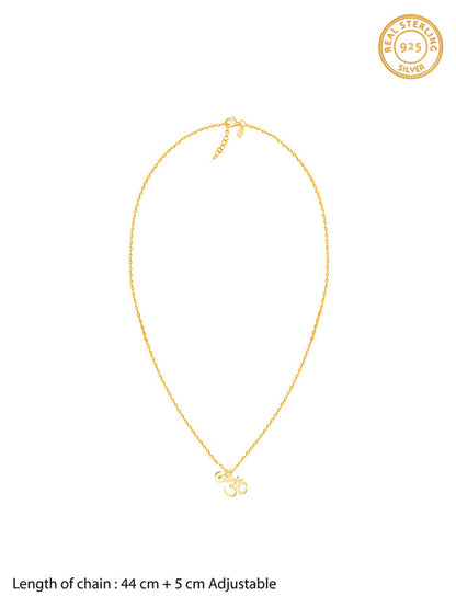 Golden Personalised Om Pendant With Link Chain