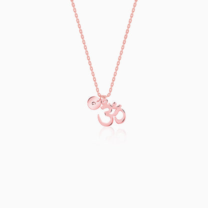 Rose Gold Personalised Om Pendant With Link Chain