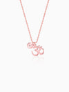 Rose Gold Personalised Om Pendant With Link Chain