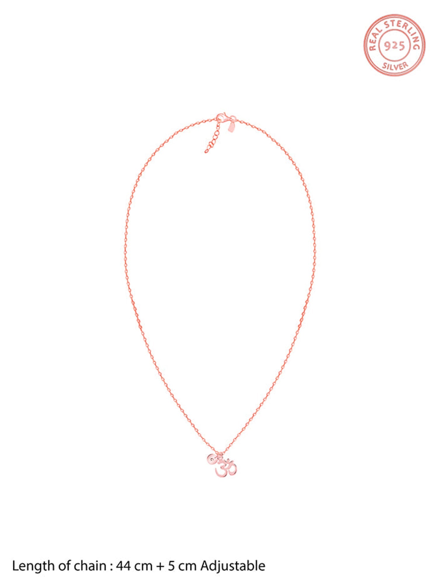 Rose Gold Personalised Om Pendant With Link Chain