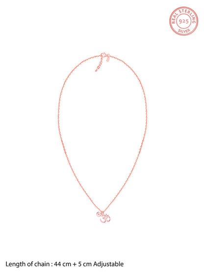 Rose Gold Personalised Om Pendant With Link Chain