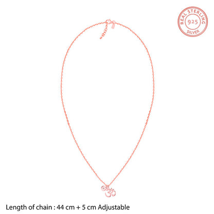 Rose Gold Personalised Om Pendant With Link Chain