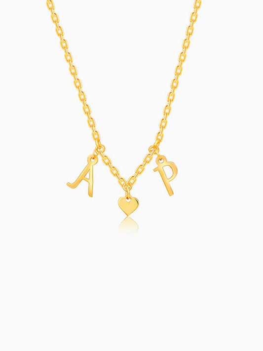 Golden Personalised Love Initials Necklace