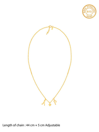 Golden Personalised Love Initials Necklace