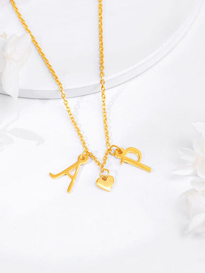 Golden Personalised Love Initials Necklace
