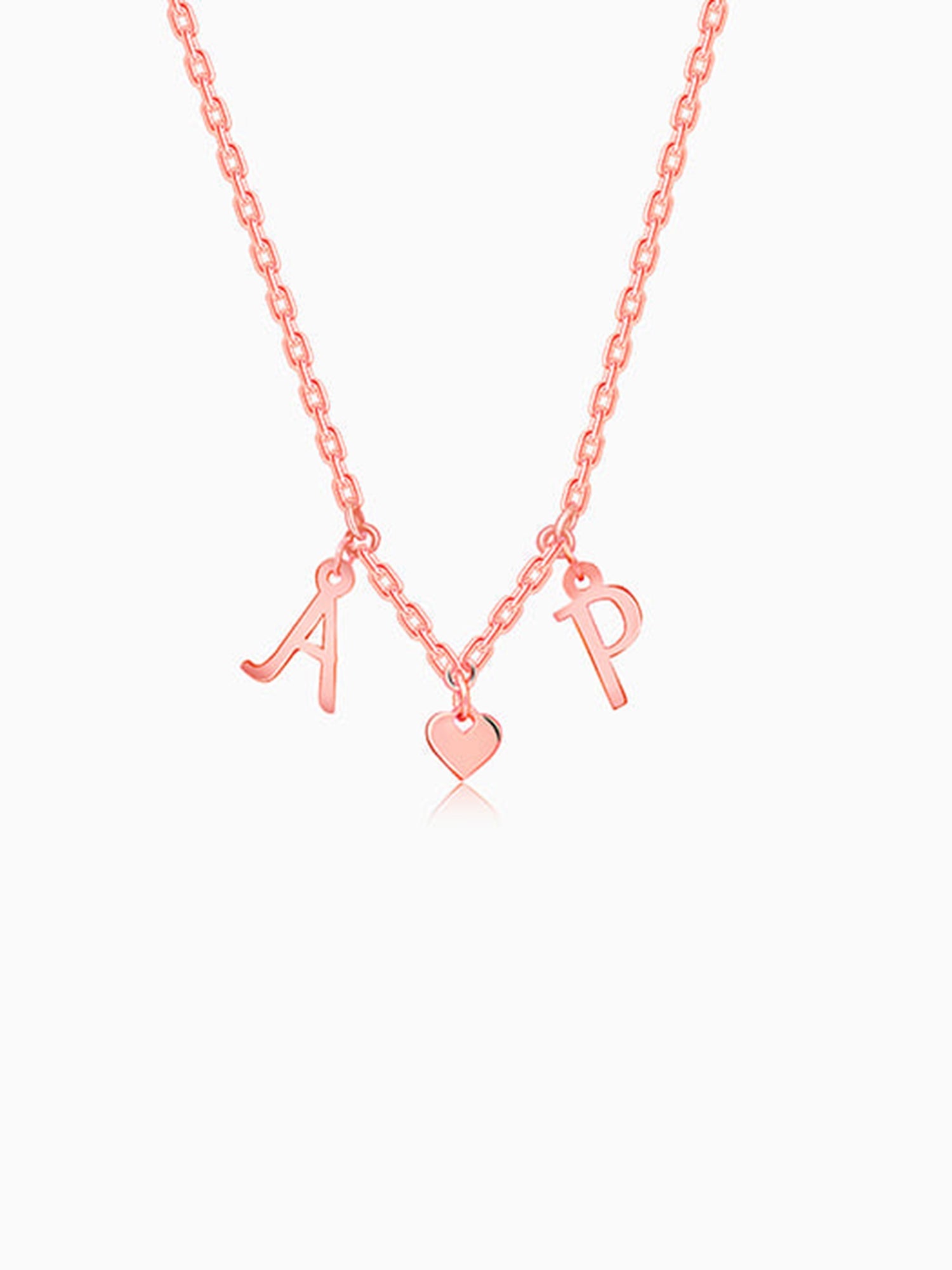 Rose Gold Personalised Love Initials Necklace