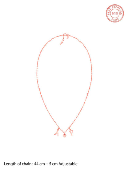 Rose Gold Personalised Love Initials Necklace
