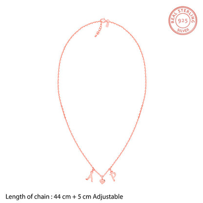 Rose Gold Personalised Love Initials Necklace