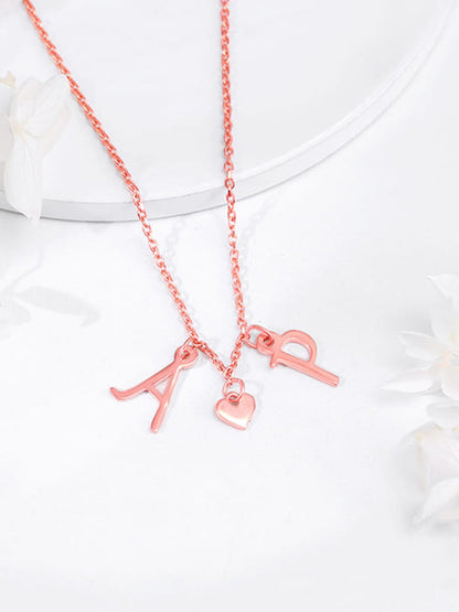 Rose Gold Personalised Love Initials Necklace