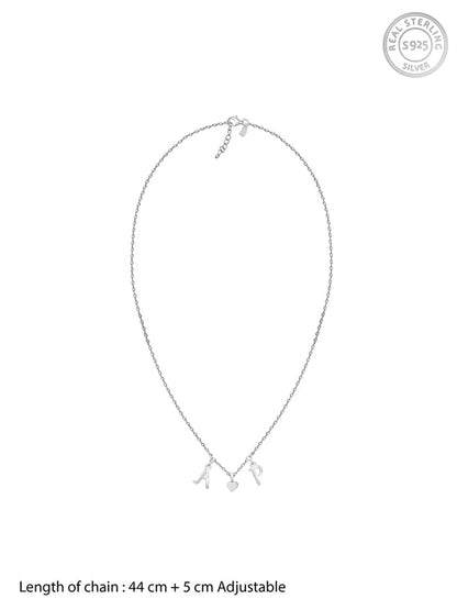 Silver Personalised Love Initials Necklace