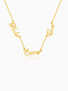 Golden Personalised Bestie Trio Name Necklace