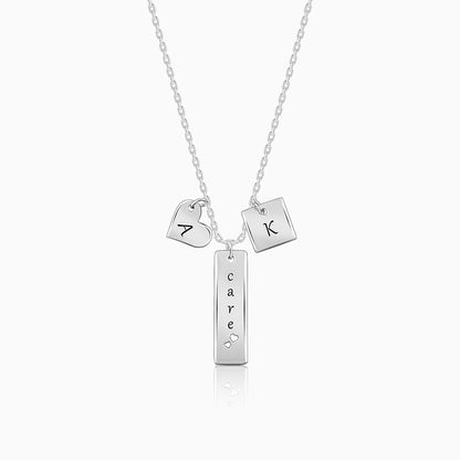 Silver Personalised Initial Charm Pendant With Link Chain