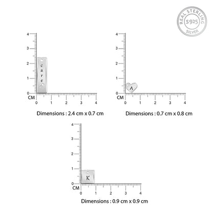 Silver Personalised Initial Charm Pendant With Link Chain