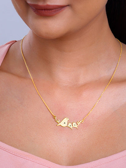 Golden Personalised Birdie Initial Necklace