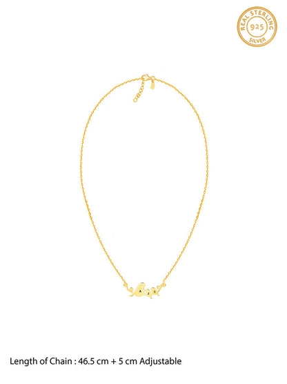 Golden Personalised Birdie Initial Necklace