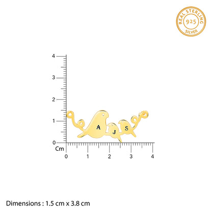 Golden Personalised Birdie Initial Necklace